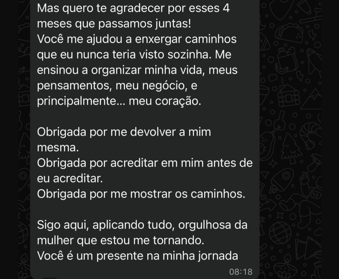 Depoimento de mentorada — gratidão pela jornada